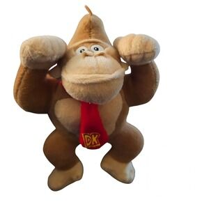 Nintendo Donkey Kong Plush 2018 Good Stuff Super Mario DK Red Tie Gorilla Toy
